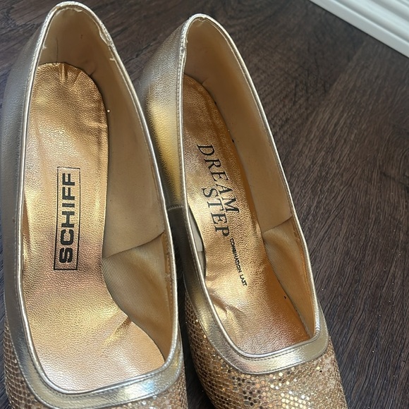 vintage schiff dream step Gold sequin Women's low Heels - Picture 10 of 10